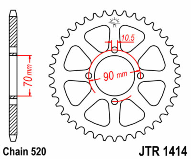 JT SPROCKETS Standard Stahlritzel hinten 1414 - 520
