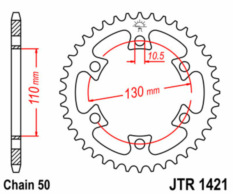 JT SPROCKETS Standard Stahlritzel hinten 1421 - 530