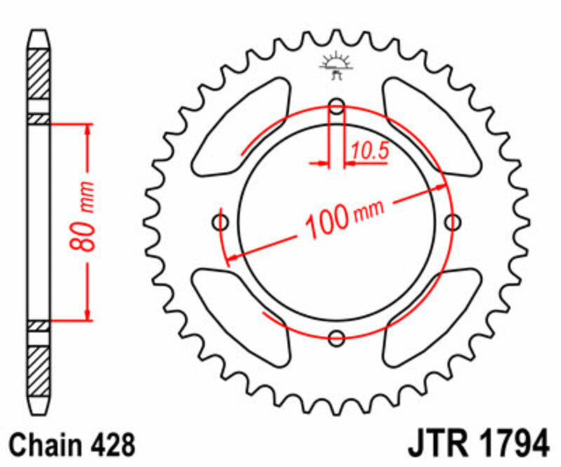 JT SPROCKETS Standard Stahlritzel hinten 1794 - 428