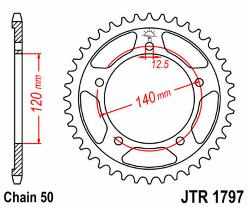 JT SPROCKETS Standard Stahlritzel hinten 1797 - 530
