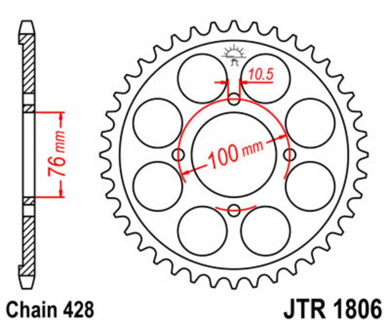 JT SPROCKETS Standard Stahlritzel hinten 1806 - 428
