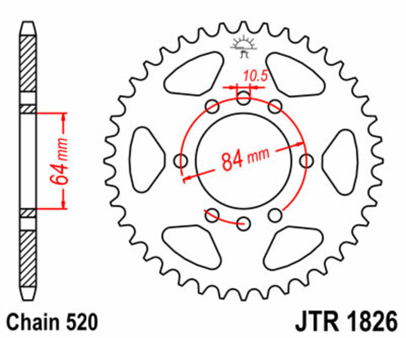 JT SPROCKETS Standard Stahlritzel hinten 1826 - 520
