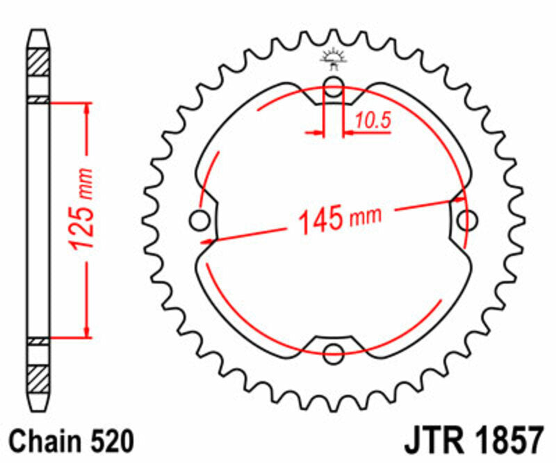 JT SPROCKETS Standard Stahlritzel hinten 1857 - 520