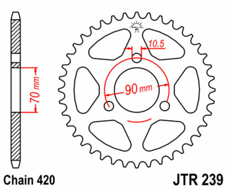 JT SPROCKETS Standard Stahlritzel hinten 239 - 420