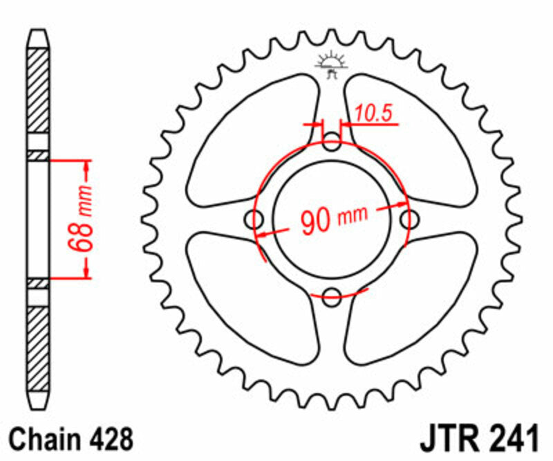 JT SPROCKETS Standard Stahlritzel hinten 241 - 428