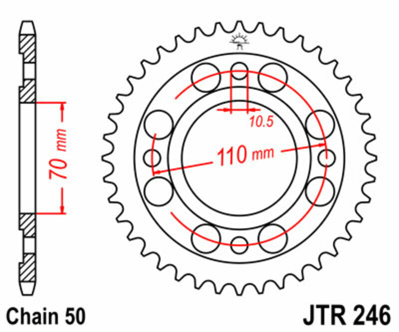 JT SPROCKETS Standard Stahlritzel hinten 246 - 530