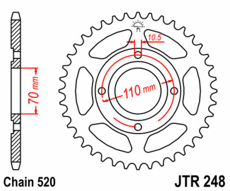 JT SPROCKETS Standard Stahlritzel hinten 248 - 520