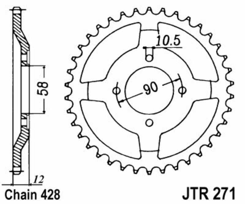 JT SPROCKETS Standard Stahlritzel hinten 271 - 428