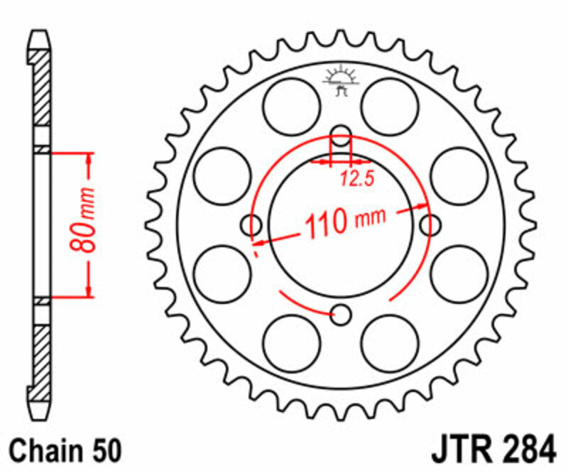 JT SPROCKETS Standard Stahlritzel hinten 284 - 530