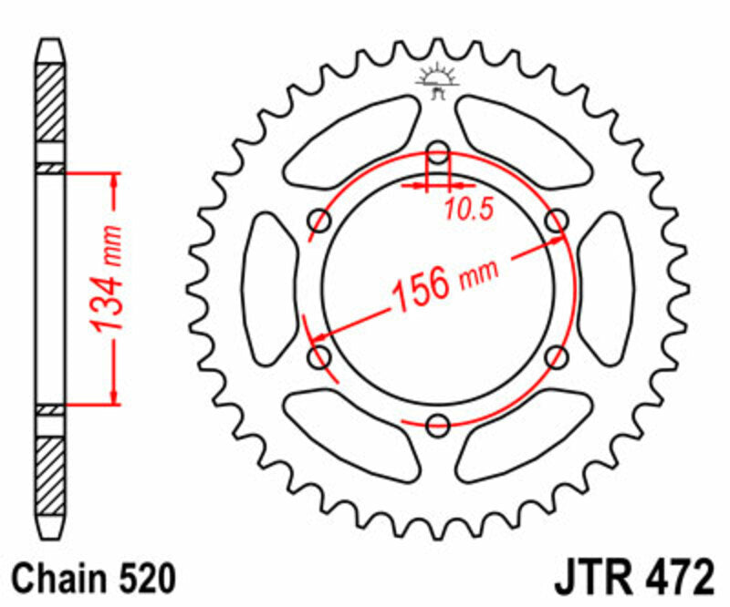 JT SPROCKETS Standard Stahlritzel hinten 472 - 520
