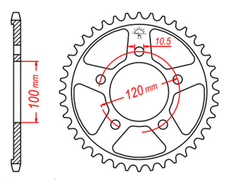 JT SPROCKETS Standard Stahlritzel hinten 702 - 525