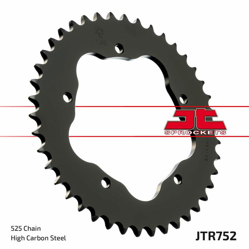 JT SPROCKETS Stahl-Standard-Kettenrad hinten 752 - 525 - ohne Trägerplatte, benötigt einen JT SPROCKETS-Kronenhalter