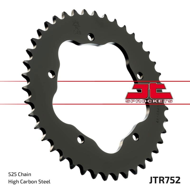 JT SPROCKETS Stahl-Standard-Kettenrad hinten 752 - 525 - ohne Trägerplatte, benötigt einen JT SPROCKETS-Kronenhalter
