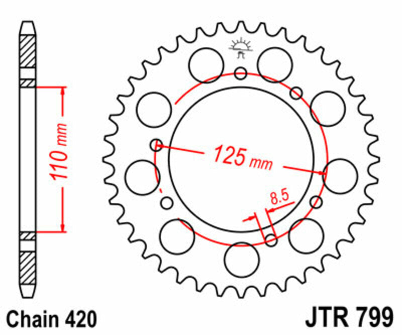 JT SPROCKETS Standard Stahlritzel hinten 799 - 420
