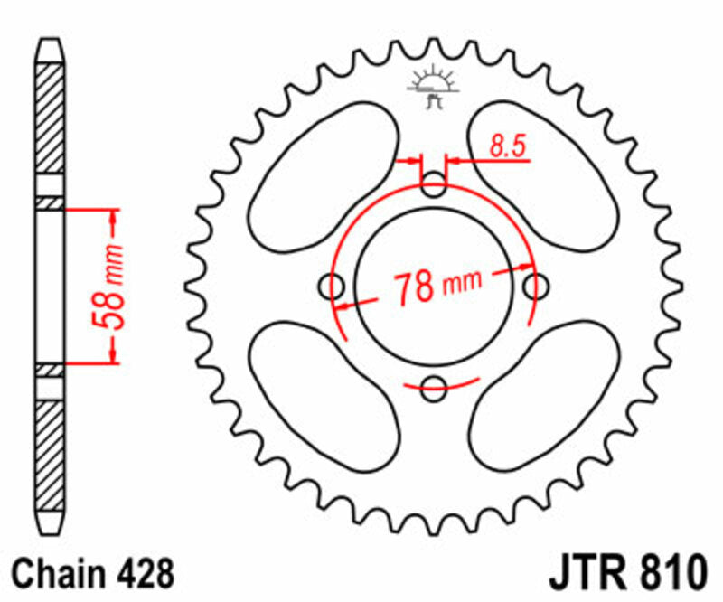 JT SPROCKETS Standard Stahlritzel hinten 810 - 428