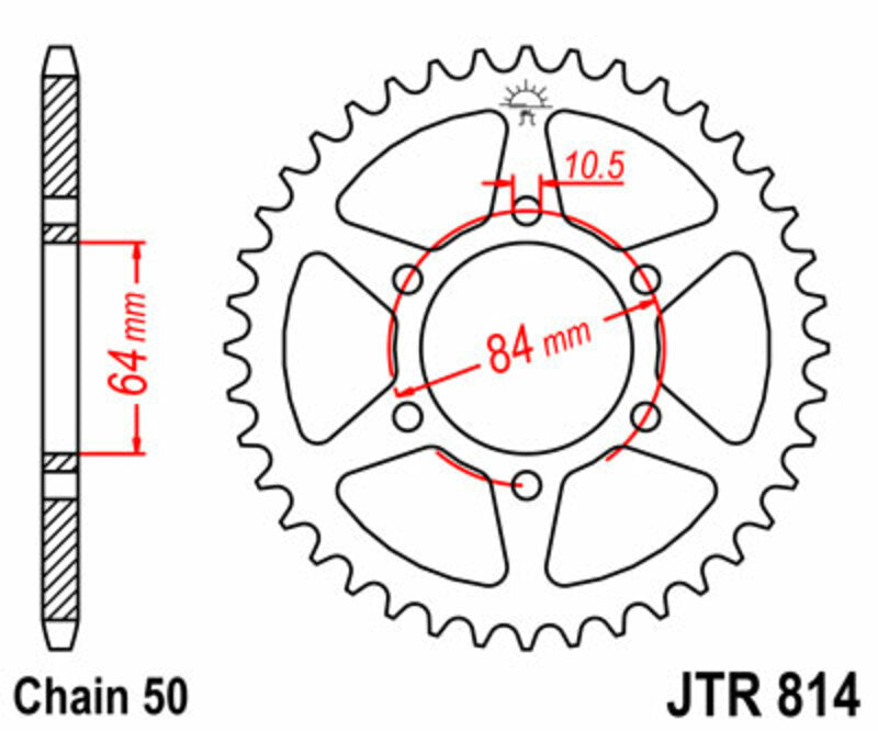 JT SPROCKETS Standard Stahlritzel hinten 814 - 530