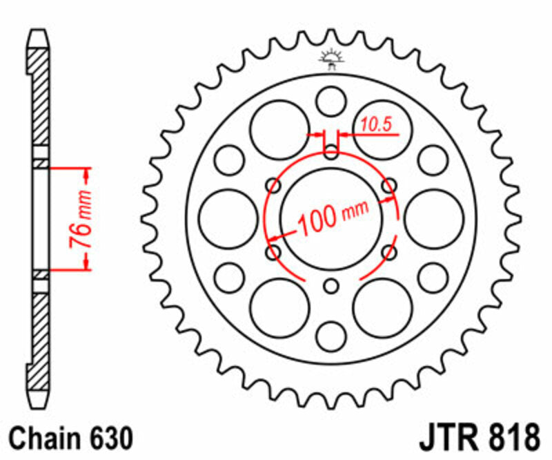 JT SPROCKETS Standard Stahlritzel hinten 818 - 630