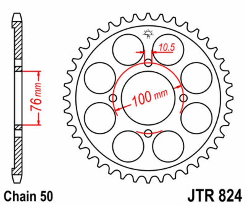 JT SPROCKETS Standard Stahlritzel hinten 824 - 530