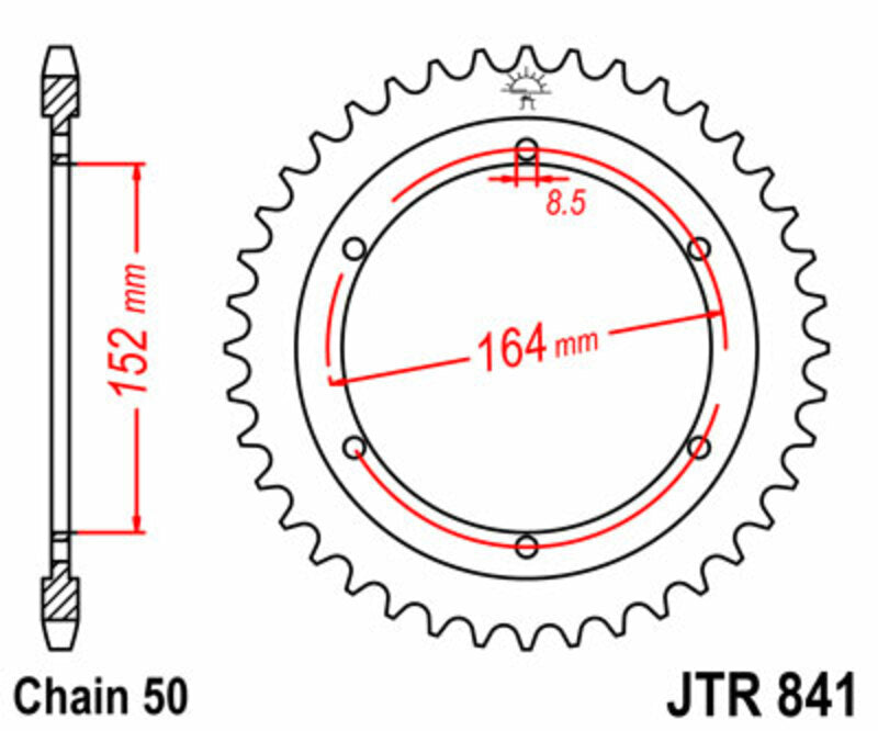 JT SPROCKETS Standard Stahlritzel hinten 841 - 530