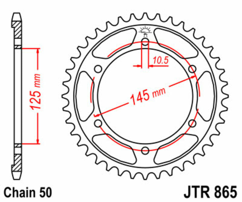 JT SPROCKETS Standard Stahlritzel hinten 865 - 530
