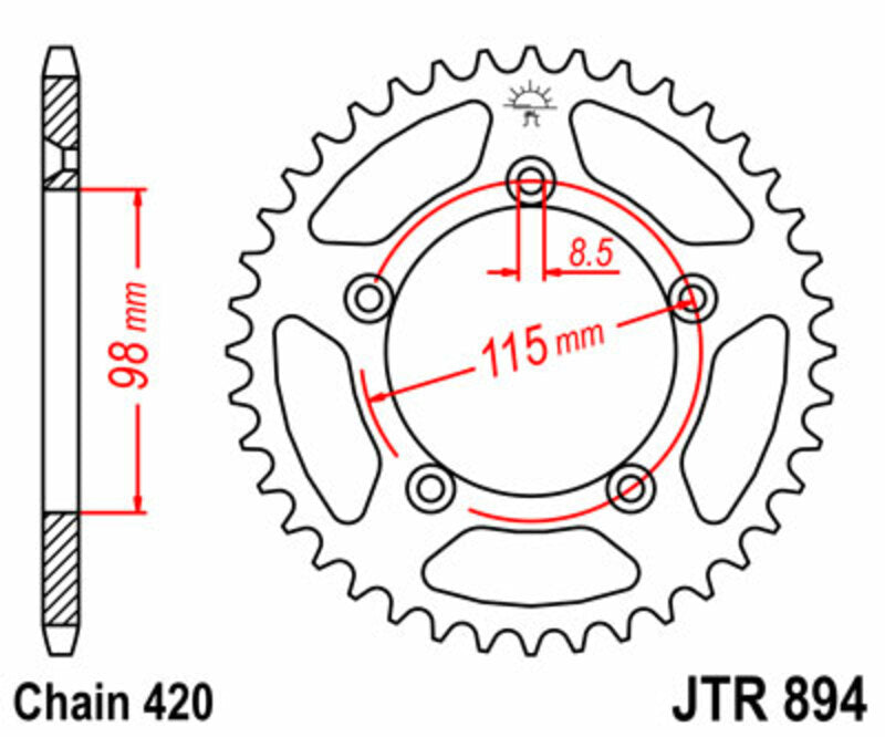 JT SPROCKETS Standard Stahlritzel hinten 894 - 420