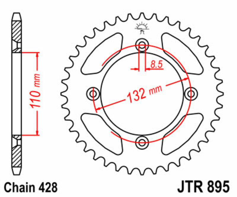 JT SPROCKETS Standard Stahlritzel hinten 895 - 428
