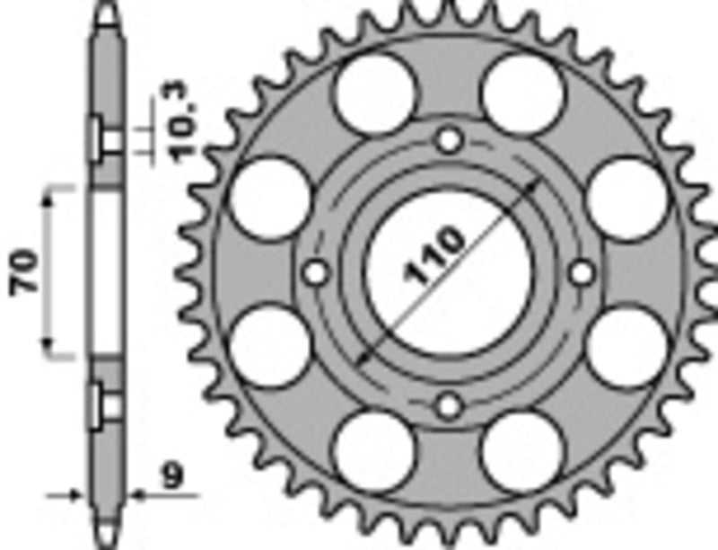PBR Standard Kettenrad C45 Stahl 247 - 520