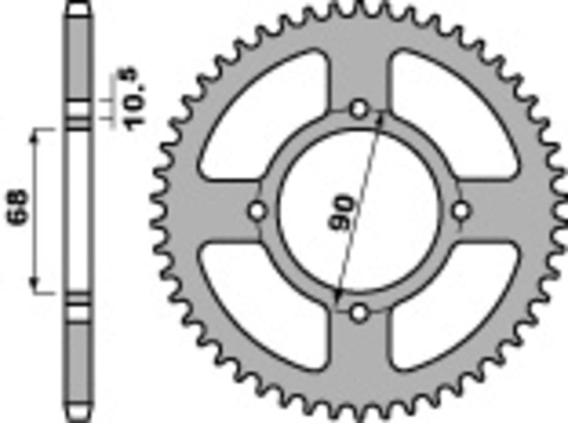 PBR Standard Kettenrad C45 Stahl 256 - 520