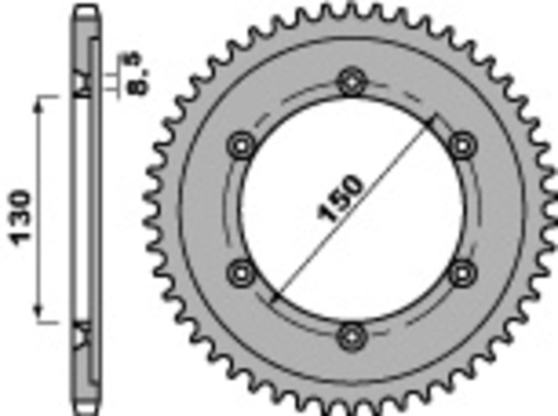 PBR Standard Kettenrad C45 Stahl 4374 - 428