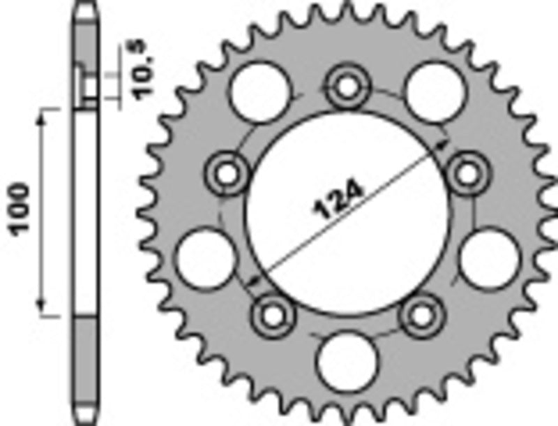 PBR Standard Kettenrad C45 Stahl 4443 - 525