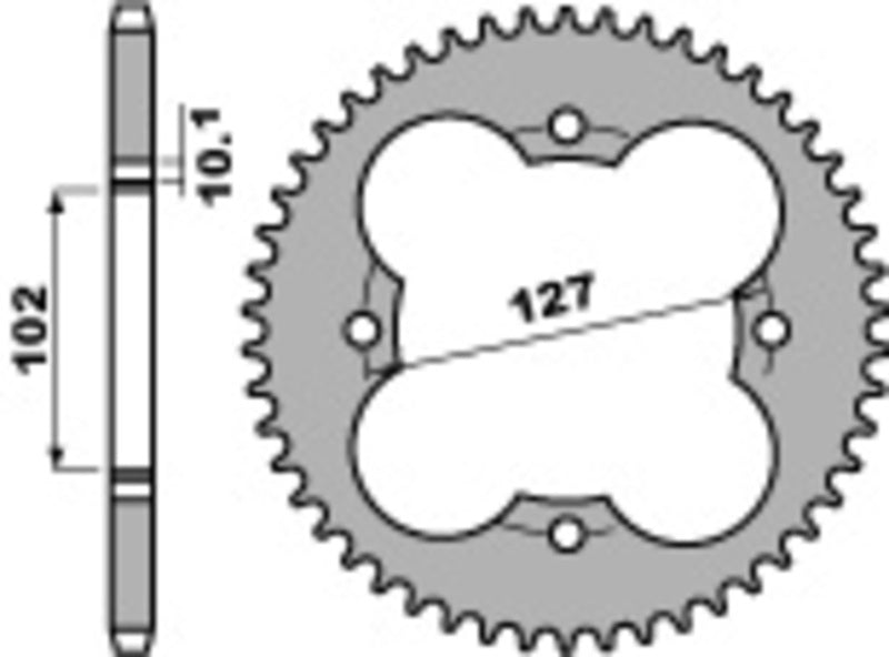 PBR Standard Kettenrad C45 Stahl 4480 - 520