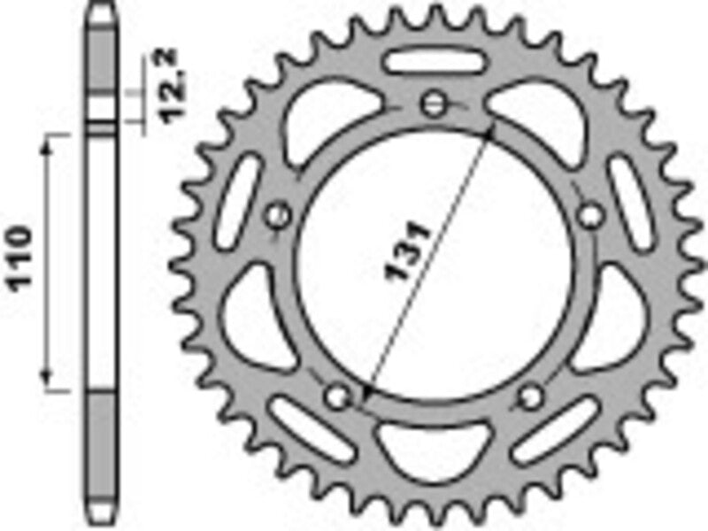 PBR Ultraleichtes harteloxiertes Kettenrad Aluminium 4586 - 520