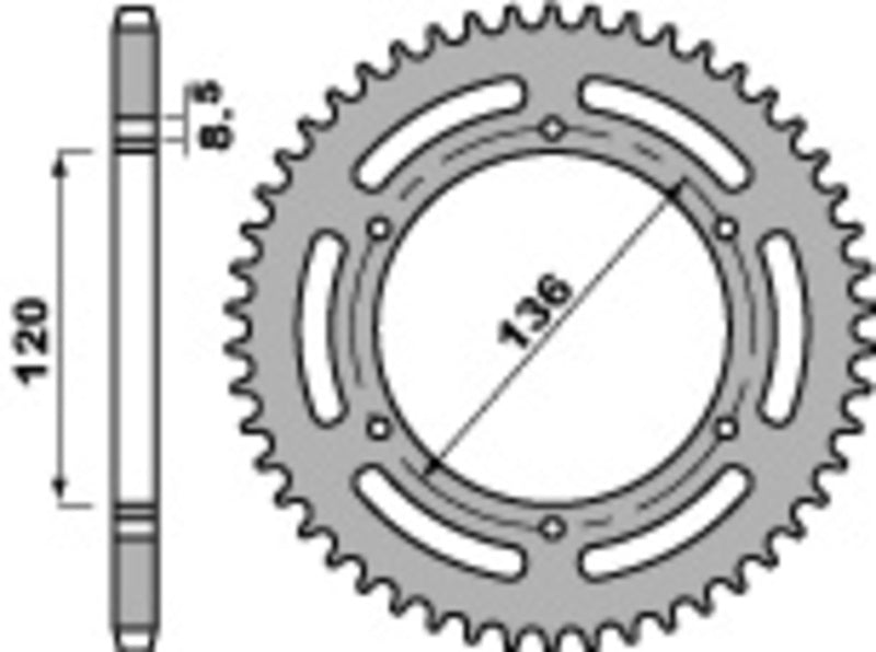 PBR Standard Kettenrad C45 Stahl 859 - 520