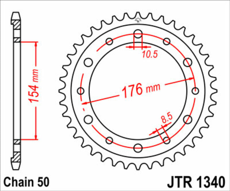 JT SPROCKETS Standard Stahlritzel hinten 1340 - 525