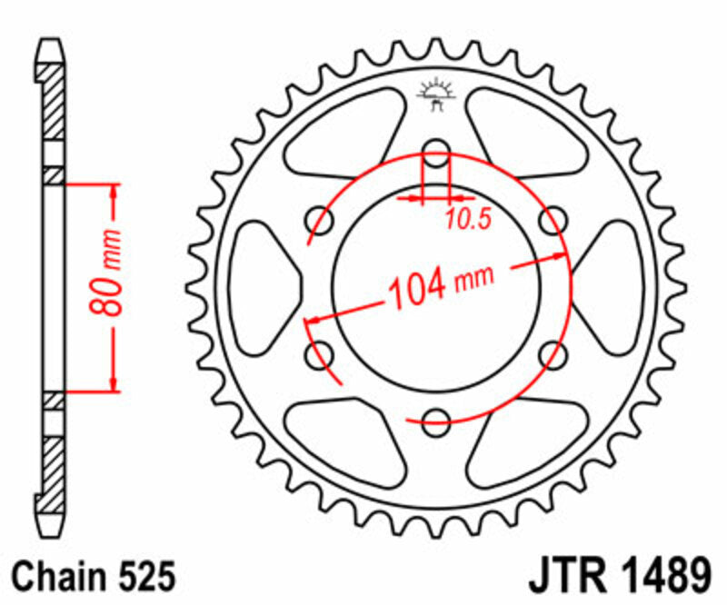 JT SPROCKETS Standard Stahlritzel hinten 1489 - 525