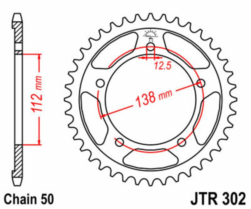 JT SPROCKETS Standard Stahlritzel hinten 302 - 530