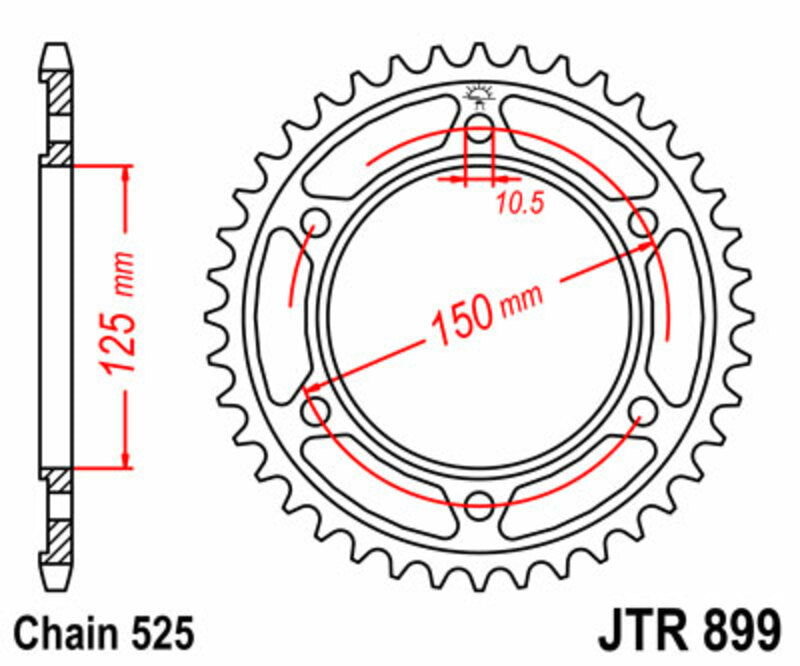 JT SPROCKETS Standard Stahlritzel hinten 899 - 525