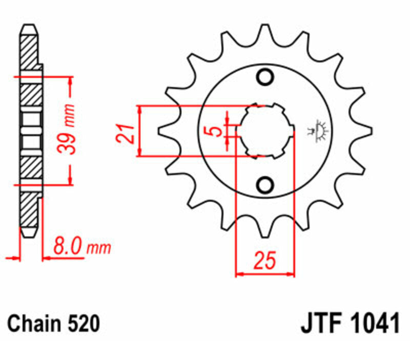JT SPROCKETS Standard Stahlritzel vorne 1041 - 520