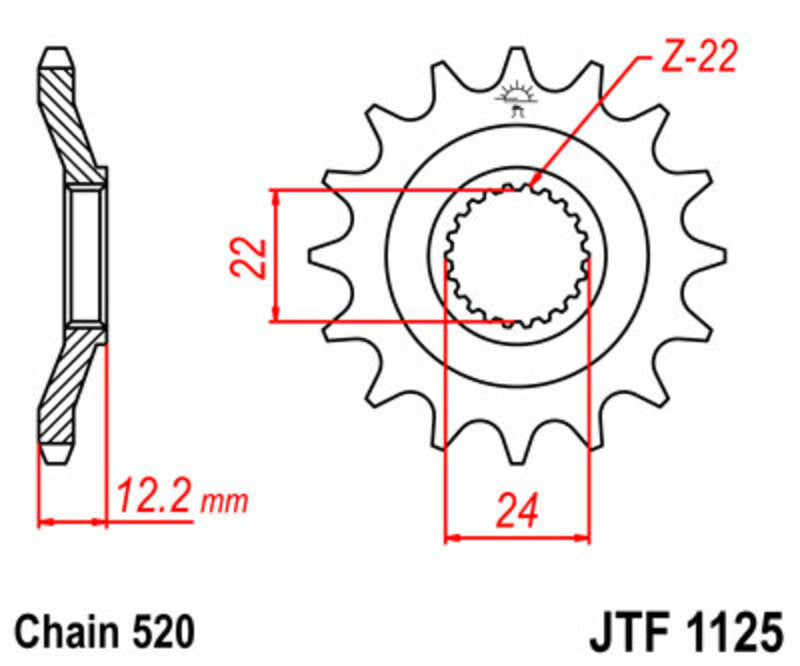 JT SPROCKETS Standard Stahlritzel vorne 1125 - 520