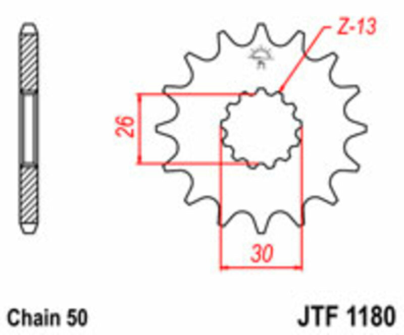 JT SPROCKETS Standard Stahlritzel vorne 1180 - 530