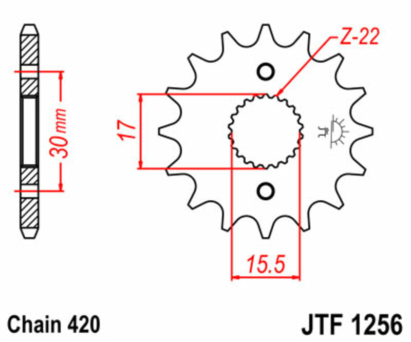 JT SPROCKETS Standard Stahlritzel vorne 1256 - 420