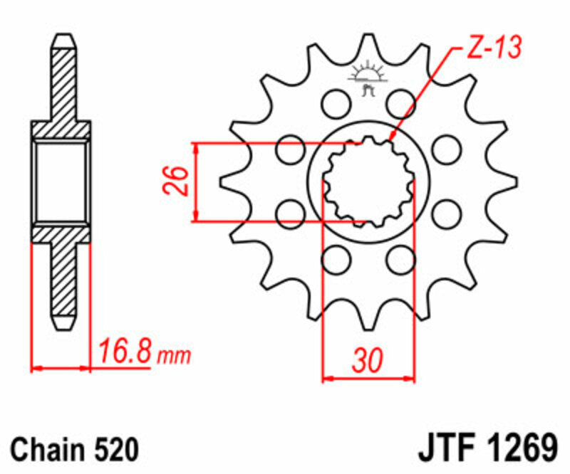 JT SPROCKETS Standard Stahlritzel vorne 1269 - 520