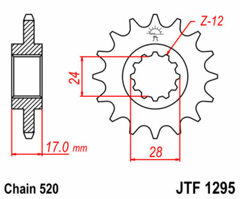 JT SPROCKETS Standard Stahlritzel vorne 1295 - 520