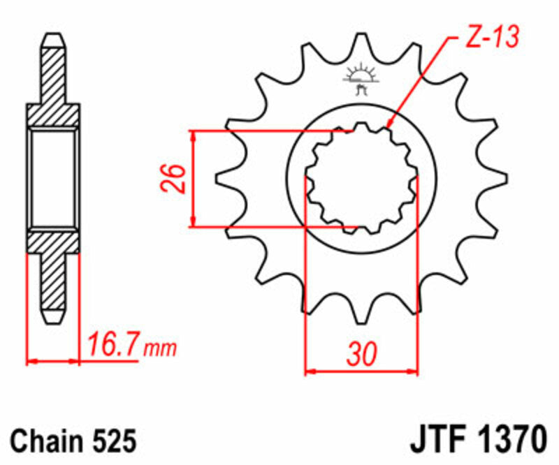 JT SPROCKETS Standard Stahlritzel vorne 1370 - 525