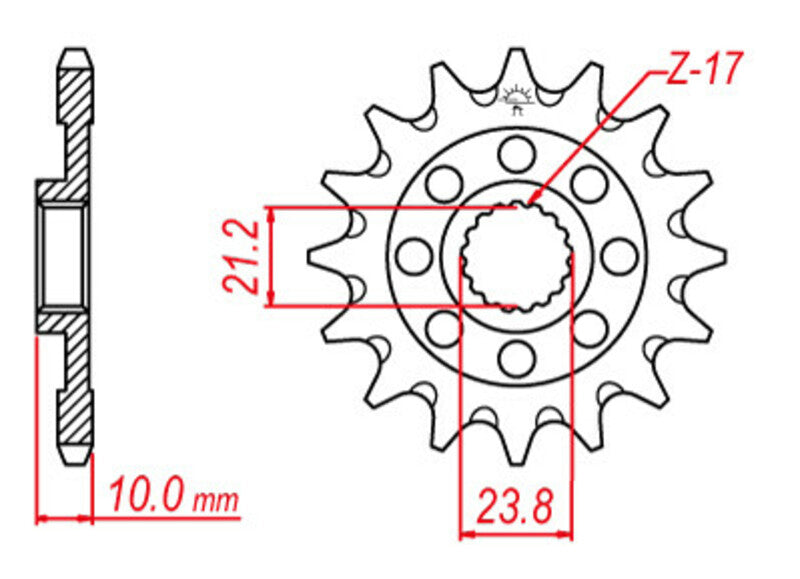 JT SPROCKETS Selbstreinigendes Stahlritzel vorne 1443 - 520