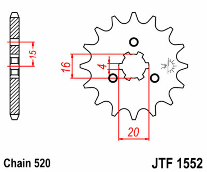 JT SPROCKETS Standard Stahlritzel vorne 1552 - 520