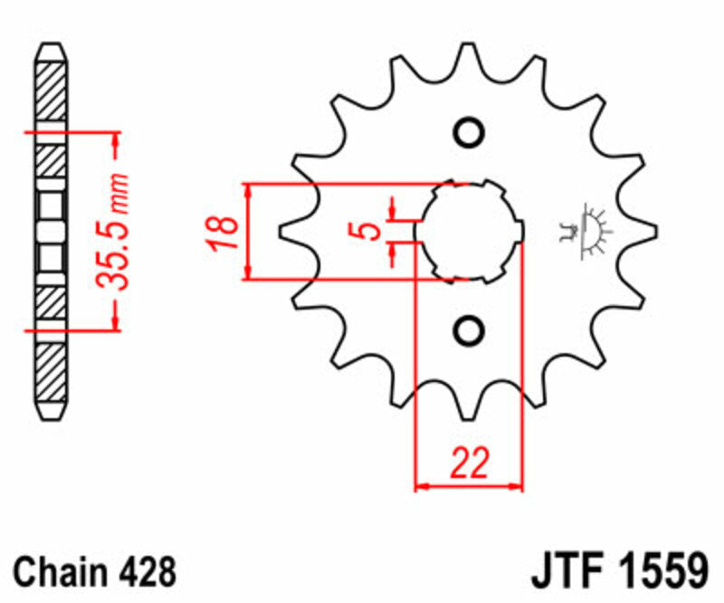 JT SPROCKETS Standard Stahlritzel vorne 1559 - 428