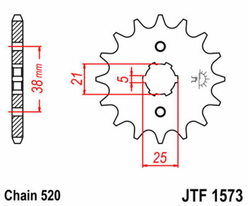 JT SPROCKETS Standard Stahlritzel vorne 1573 - 520