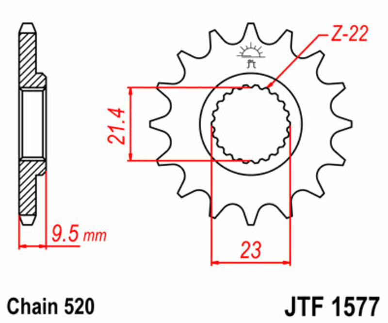 JT SPROCKETS Standard Stahlritzel vorne 1577 - 520