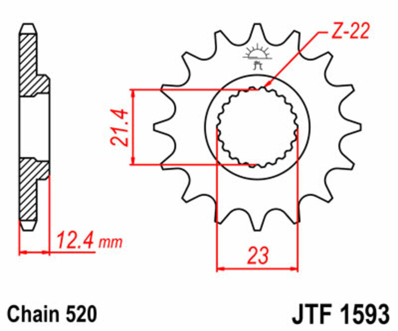 JT SPROCKETS Standard Stahlritzel vorne 1593 - 520
